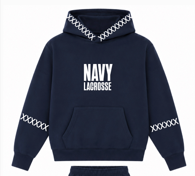 NAVY LACROSSE HOODIE